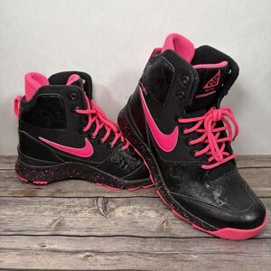 Nike ACG Stasis High Top Sneakers Youth 5.5 Womens 7.5 Black Pink 685610-002